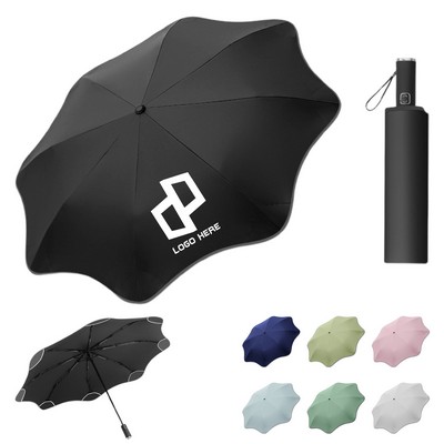 Automatic Reflective Strip Round Corner Umbrella