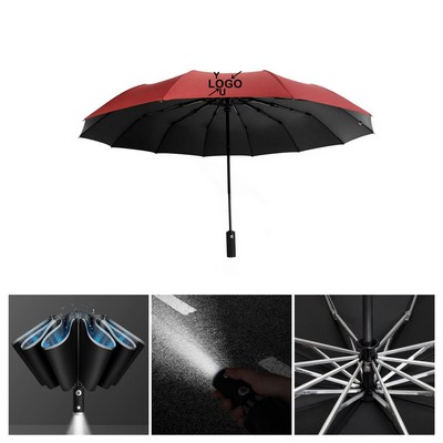 Illuminated Folding Rain Umbrella