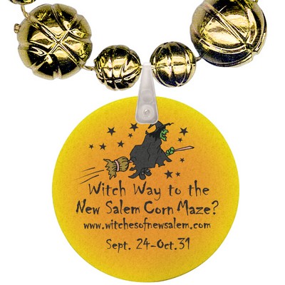 Basketball Shaped Combo Mardi Gras Beads with an Imprint on a Hanging Disk